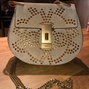 Mini Drew Constellation Studded Suede Shoulder Bag